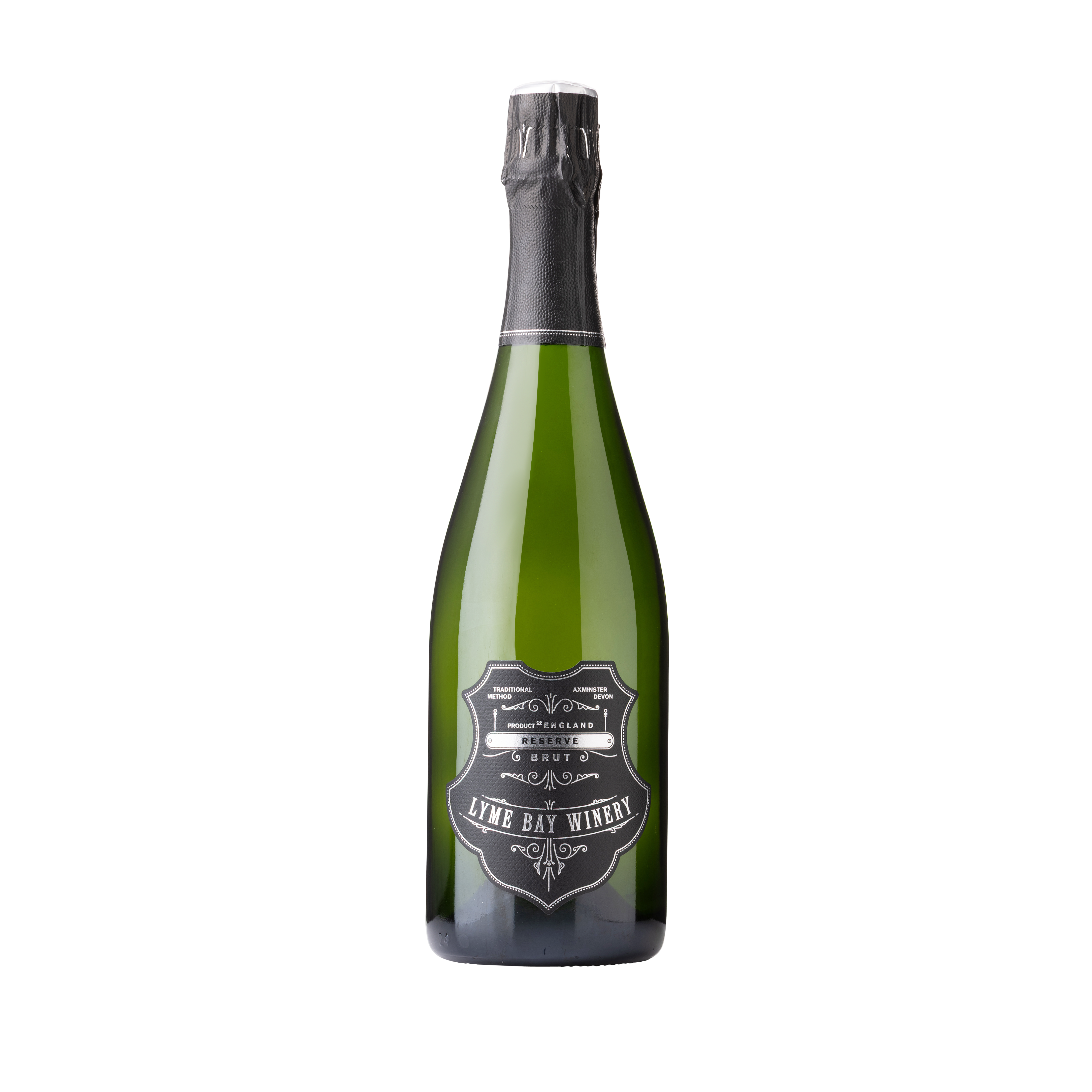 Front face of a bottle of LBW Brut Reserve wine
