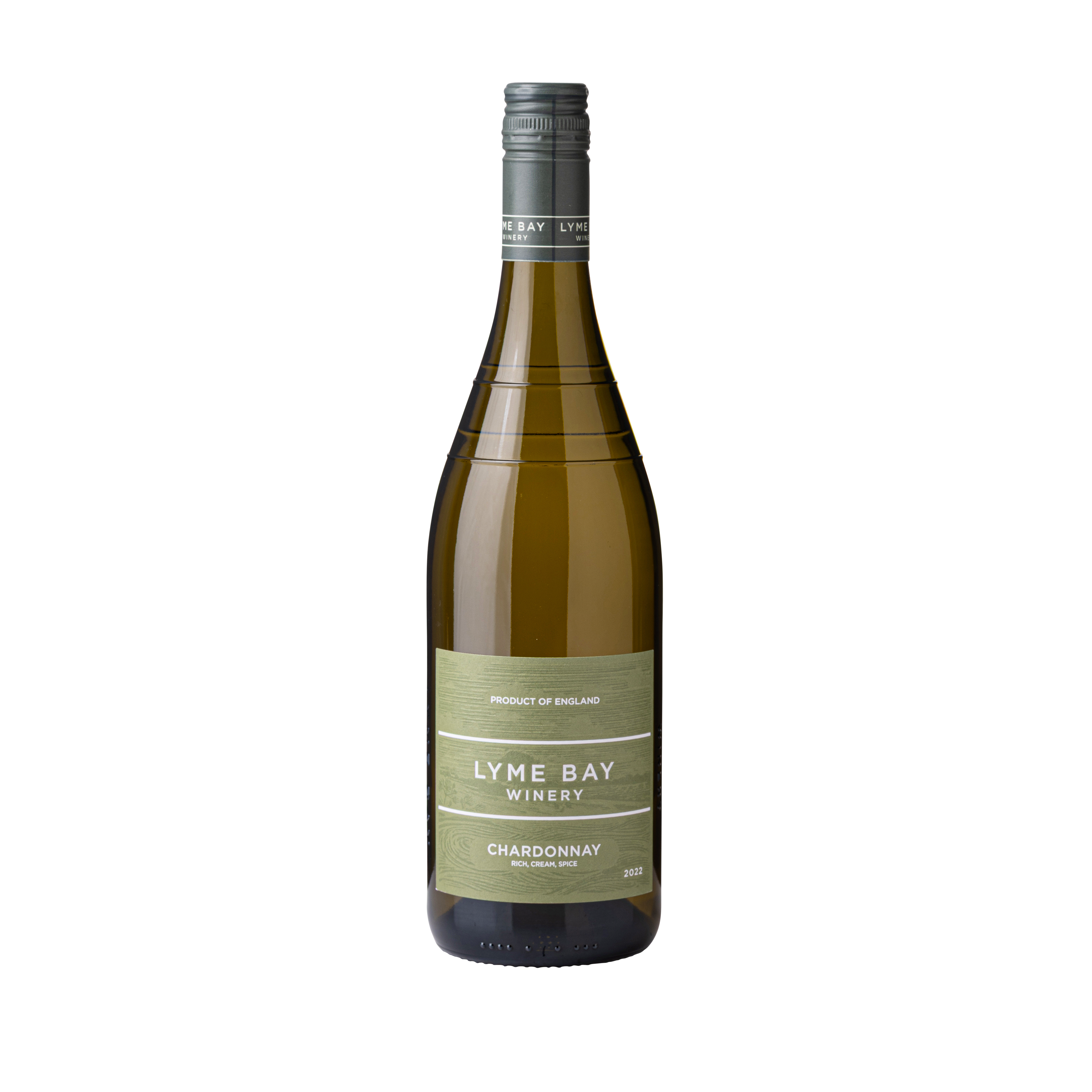 Front of a bottle of LBW Chardonnay 2022