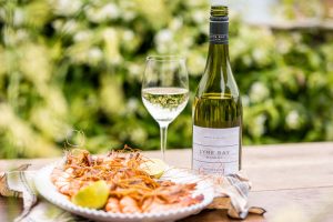 Bottle of Shoreline with food